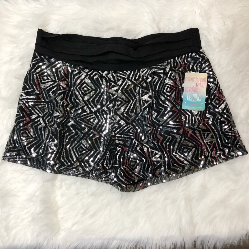 Body central sequin shorts